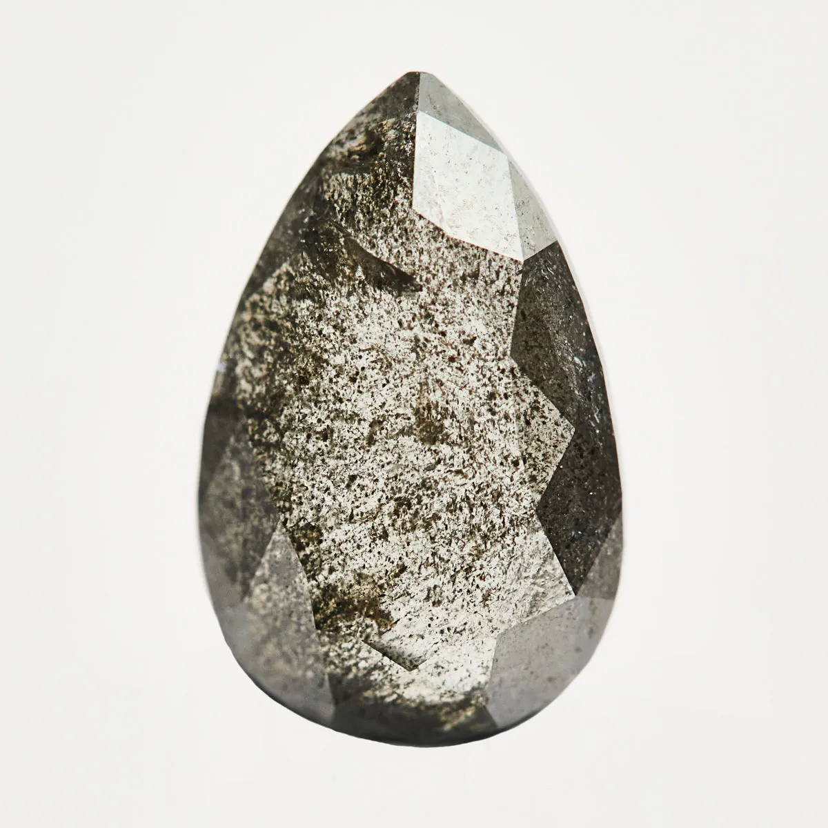 1.45ct Black Salt and Pepper Elongated Pear Diamond