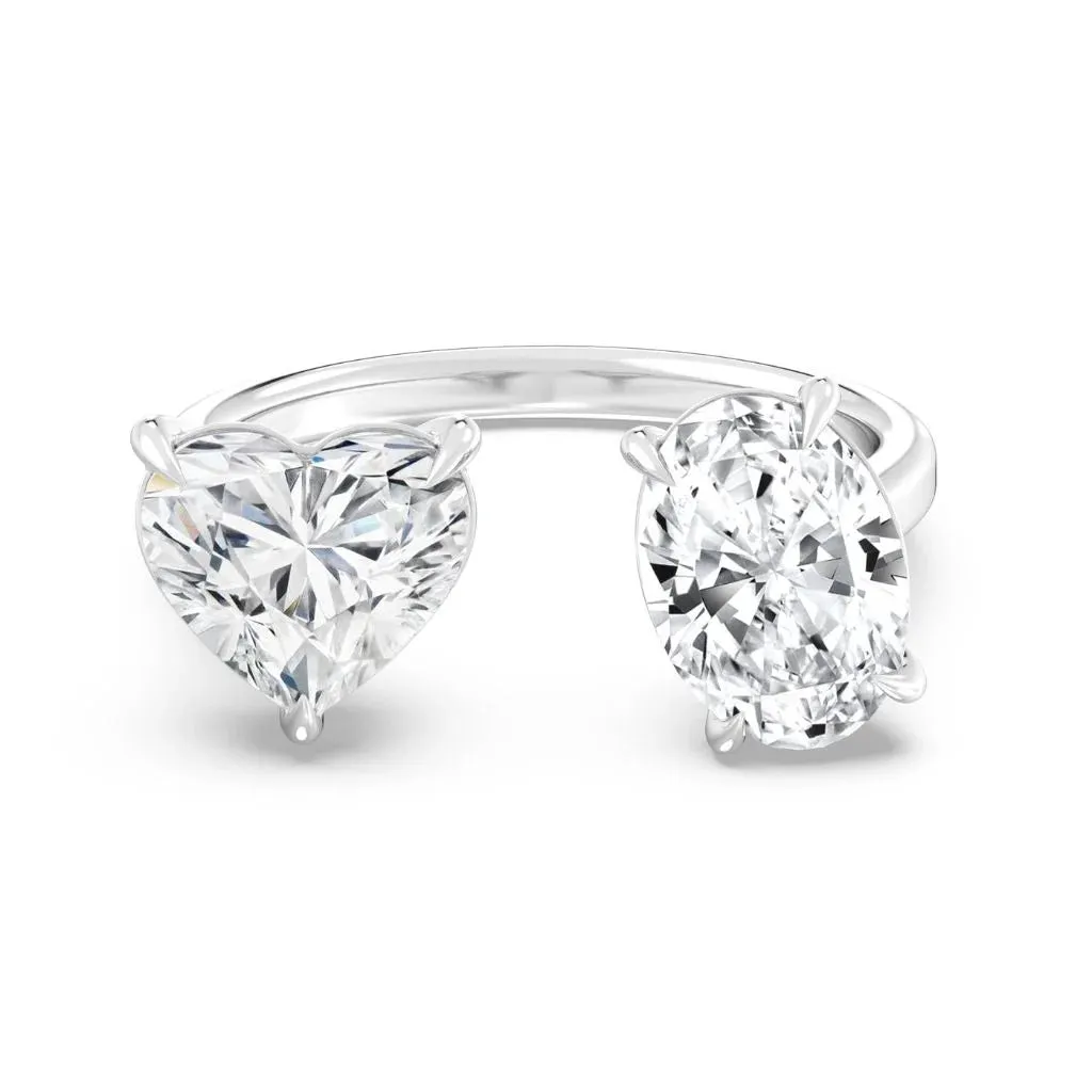 2 2ct Heart & Oval Ring