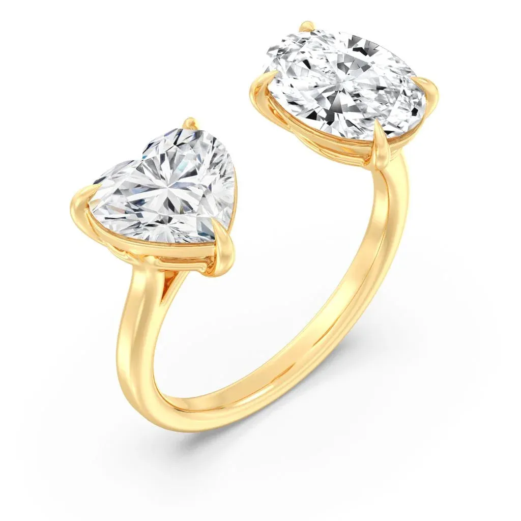 2 2ct Heart & Oval Ring