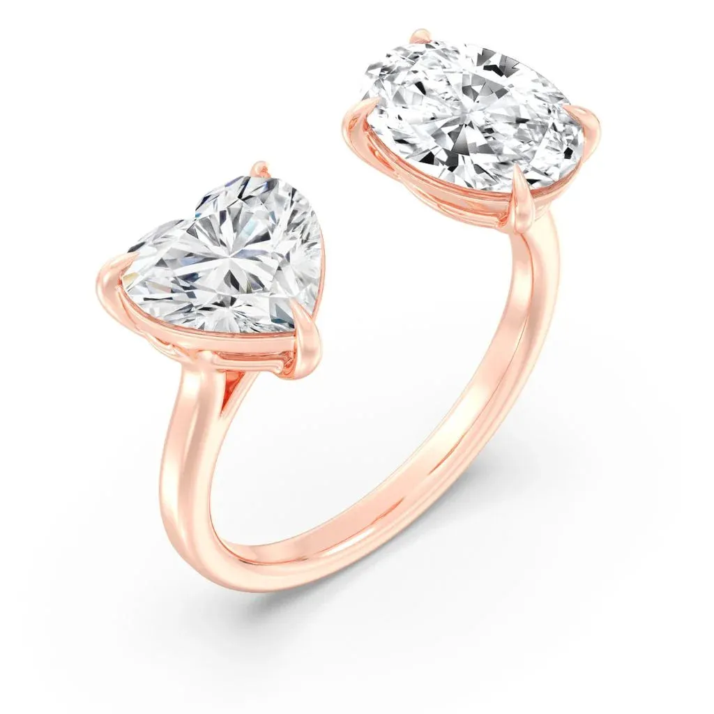 2 2ct Heart & Oval Ring