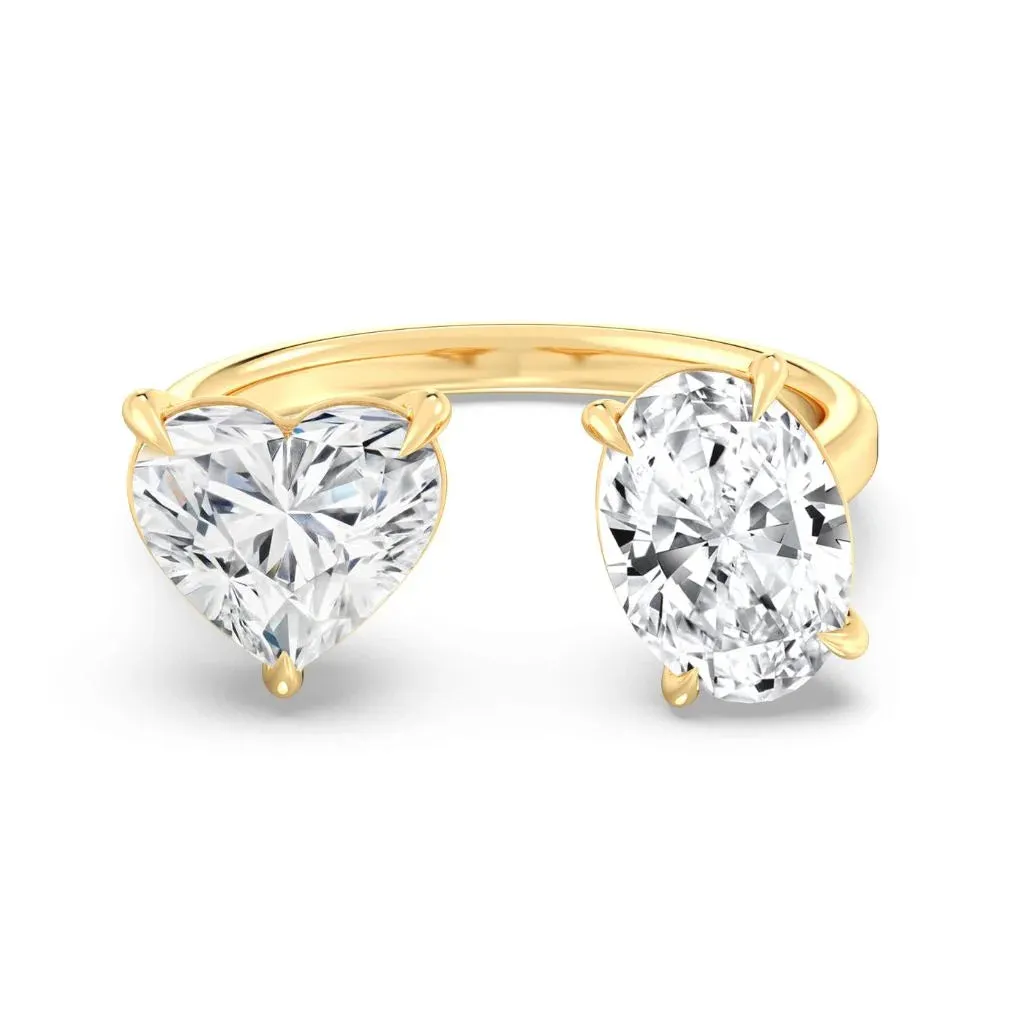 2 2ct Heart & Oval Ring