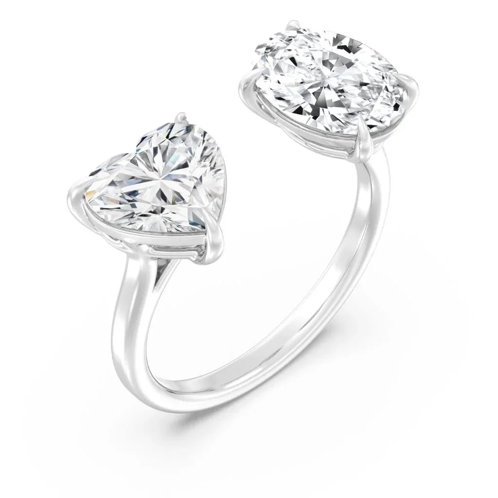 2 2ct Heart & Oval Ring