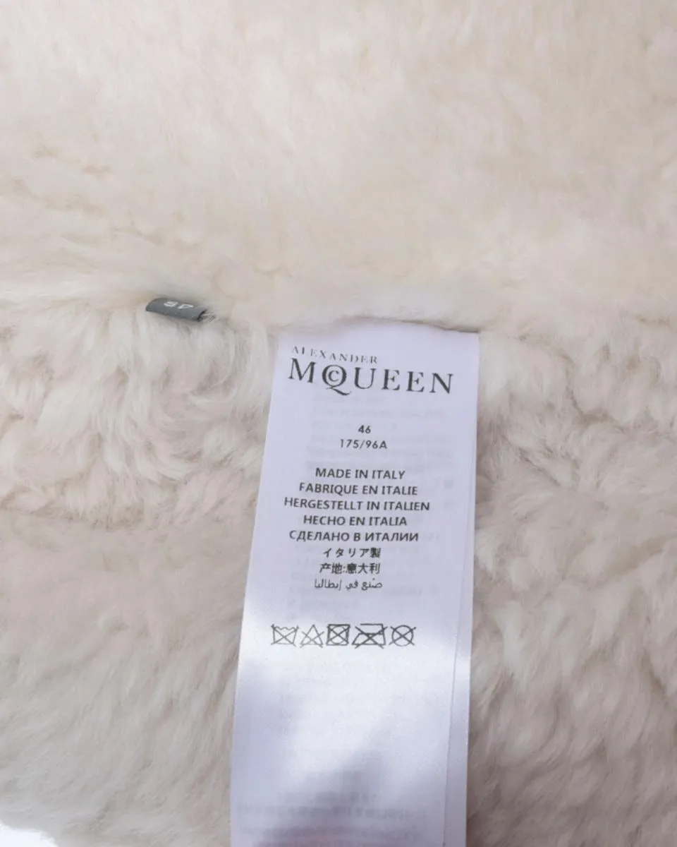 Alexander McQueen Denim Shearling Embroidered Jacket - M