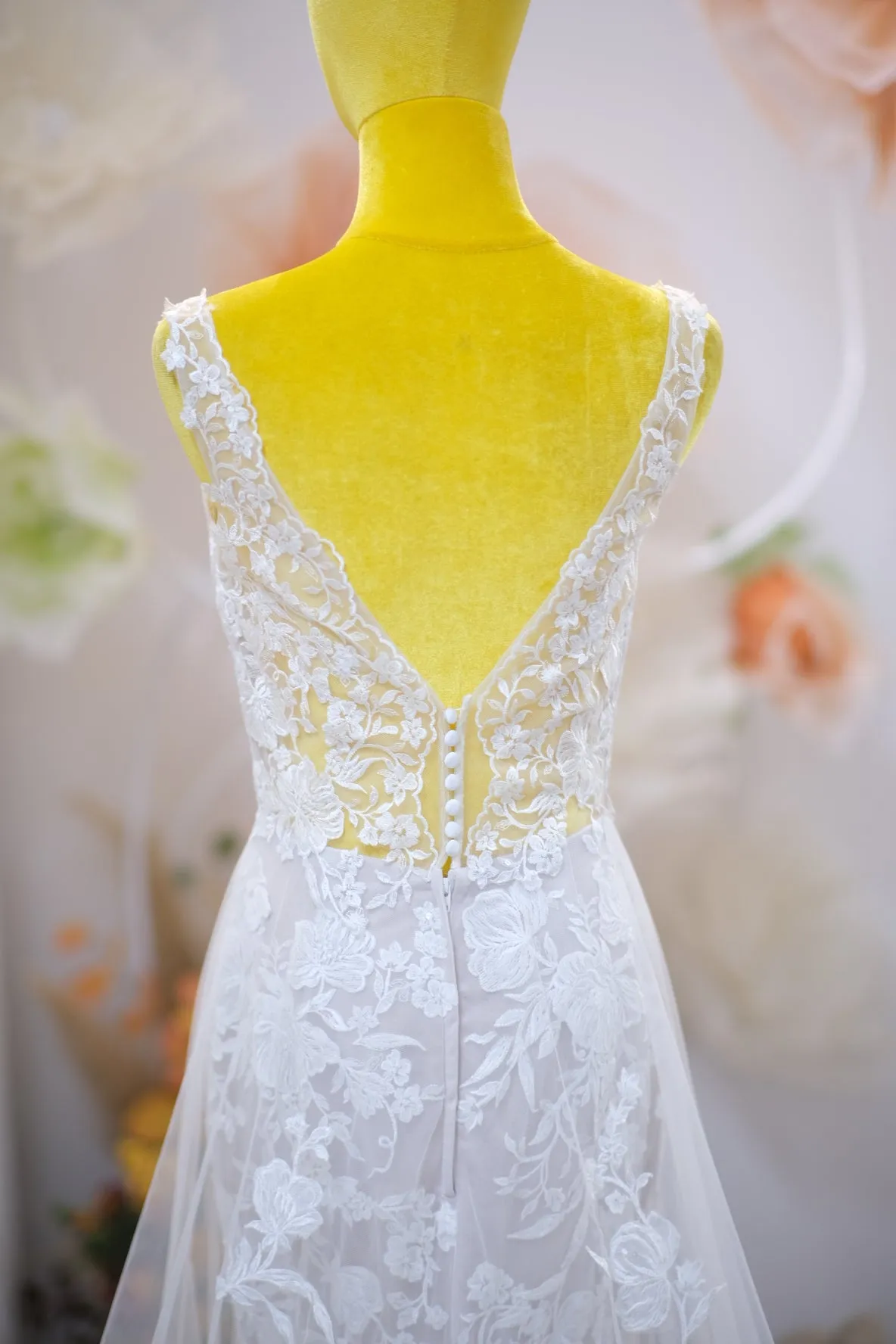 BG-WED-AME-10062 WEDDING GOWN LUX FABRIC, FULL FABRIC LACE SIZE S BUST 80-84 WAIST 66-68 HIPS 96