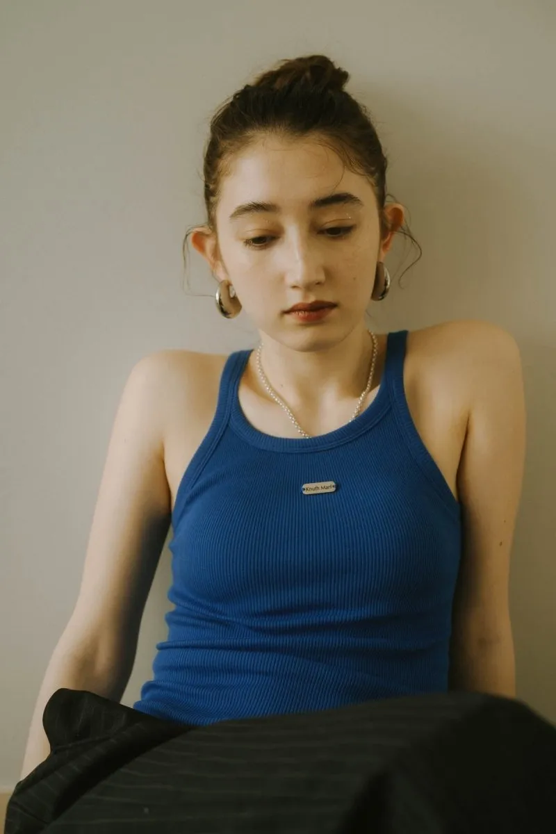 cap in rib tank top/3color