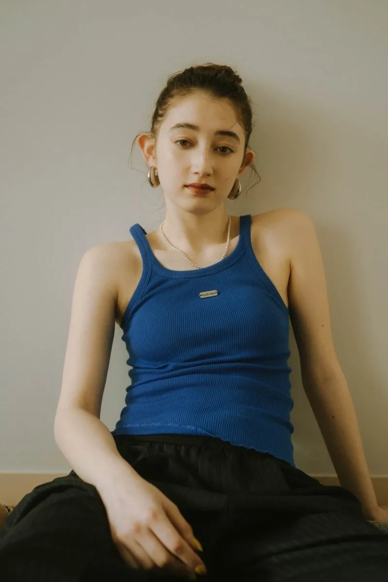 cap in rib tank top/3color