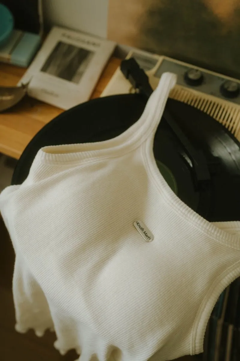 cap in rib tank top/3color