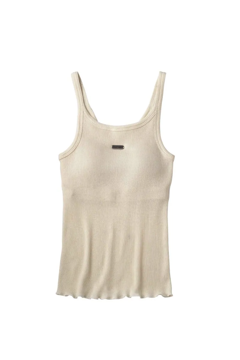 cap in rib tank top/3color