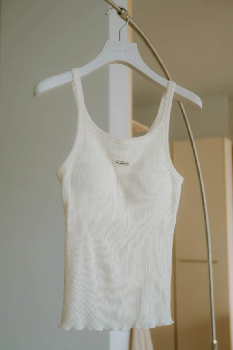 cap in rib tank top/3color