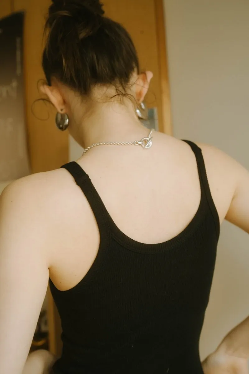 cap in rib tank top/3color