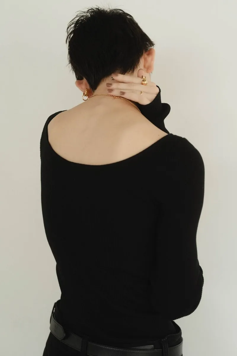 cup in boat neck knit/3color