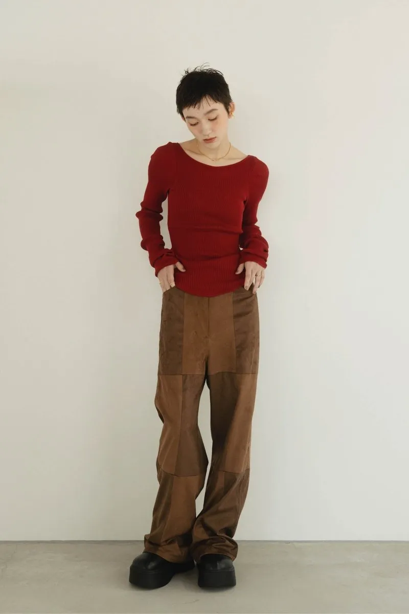 cup in boat neck knit/3color