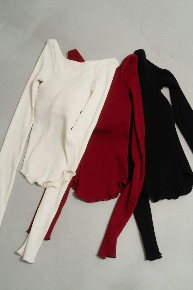 cup in boat neck knit/3color