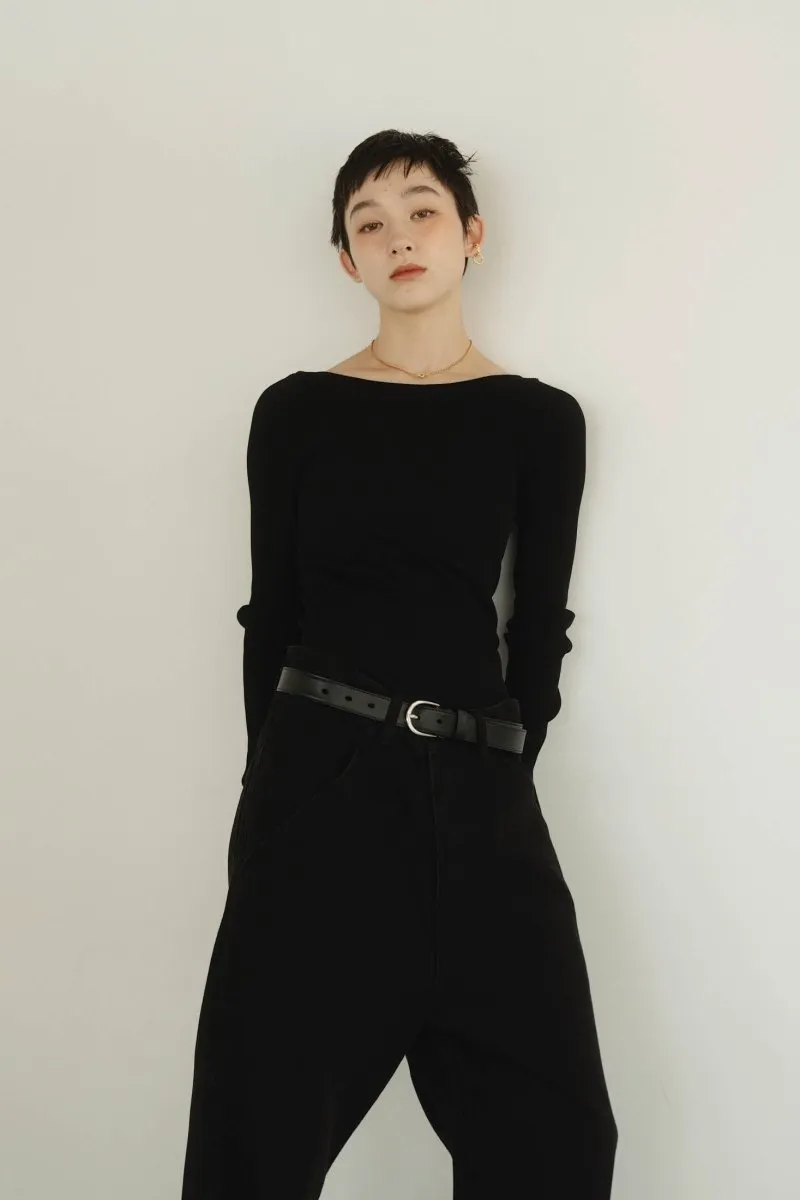 cup in boat neck knit/3color