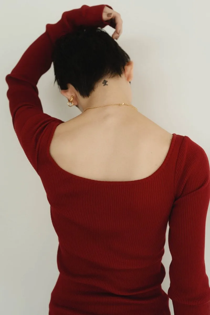 cup in boat neck knit/3color