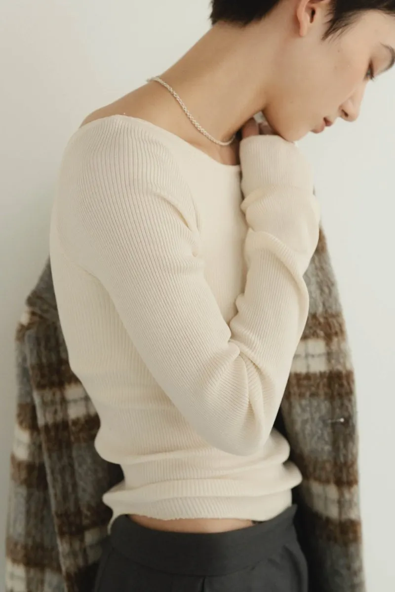 cup in boat neck knit/3color