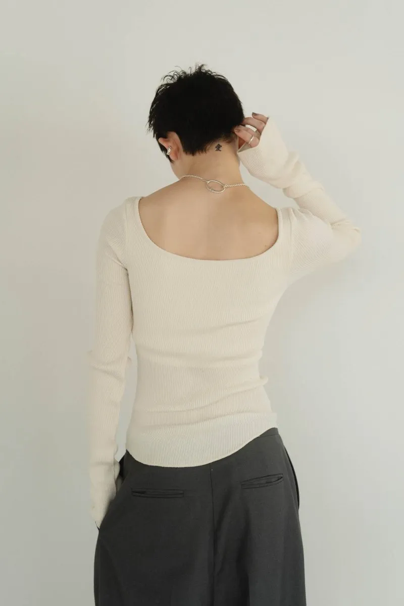 cup in boat neck knit/3color