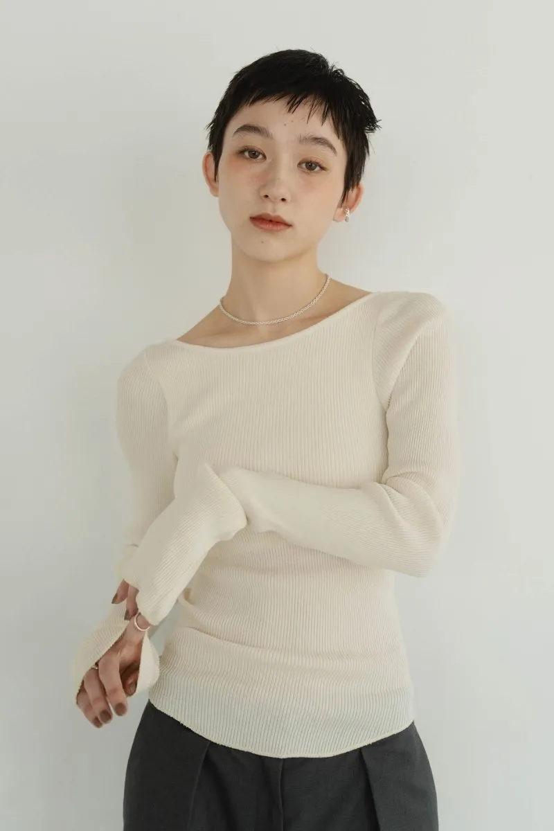 cup in boat neck knit/3color