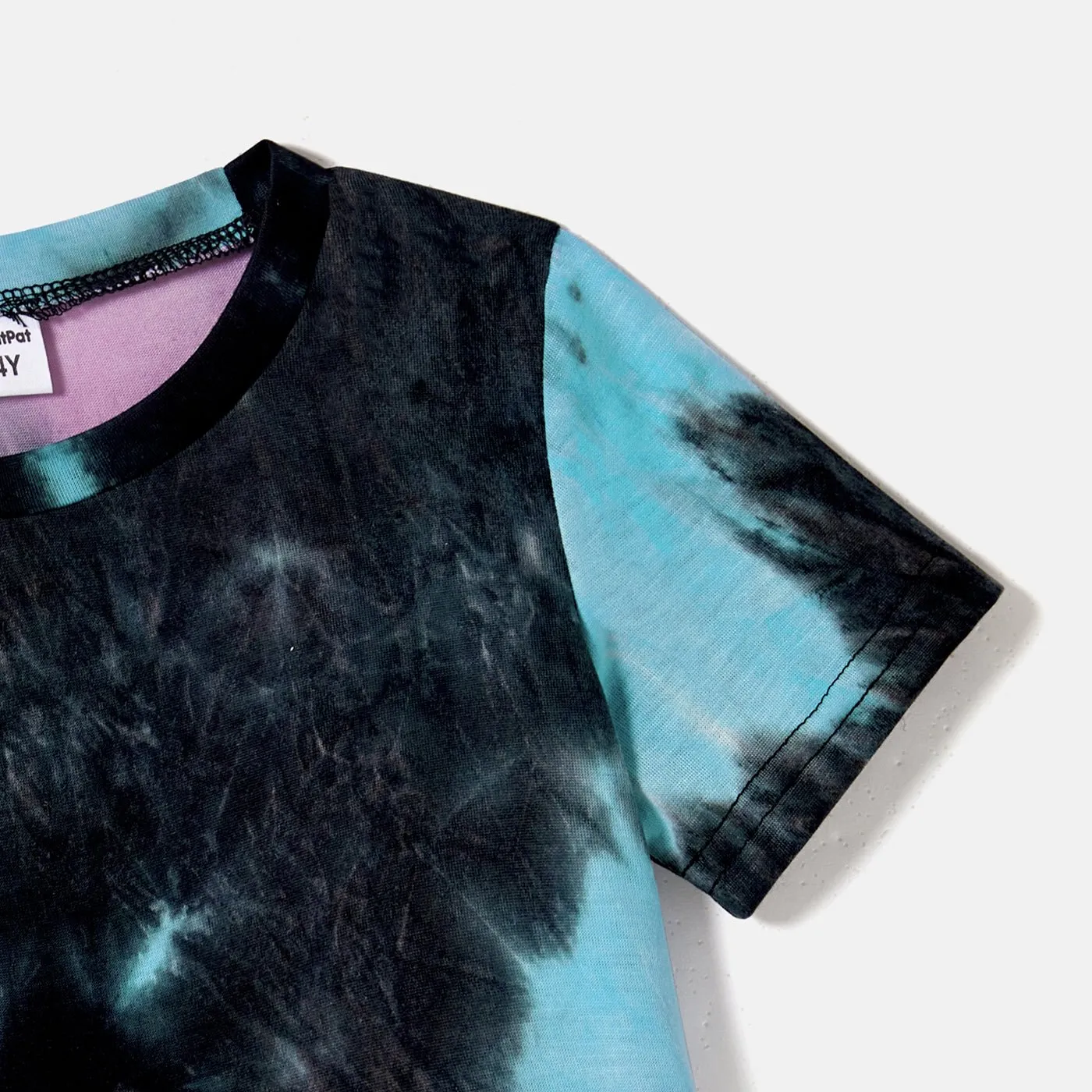 Family Matching Tie Dye Tank Dresses and Short-sleeve T-shirts Sets