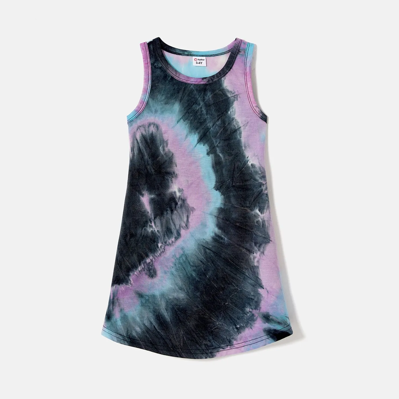 Family Matching Tie Dye Tank Dresses and Short-sleeve T-shirts Sets