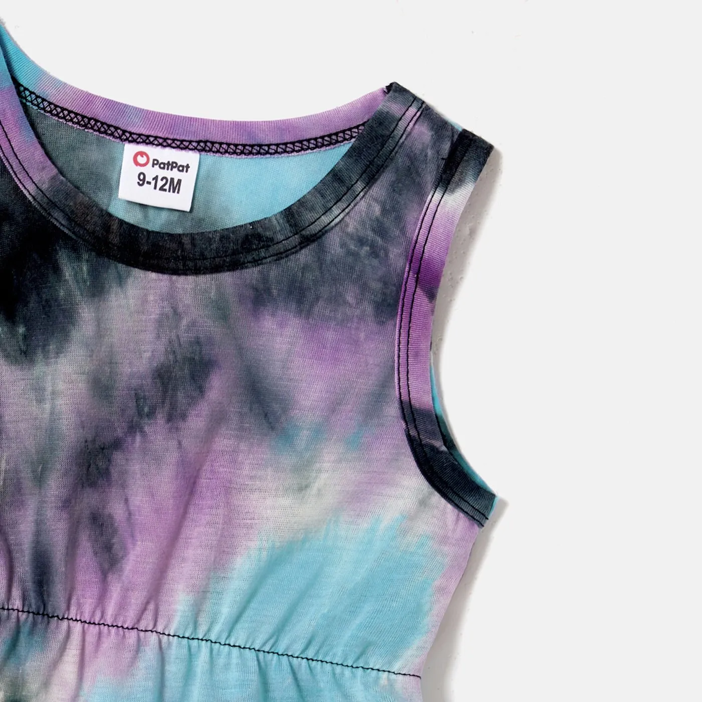 Family Matching Tie Dye Tank Dresses and Short-sleeve T-shirts Sets