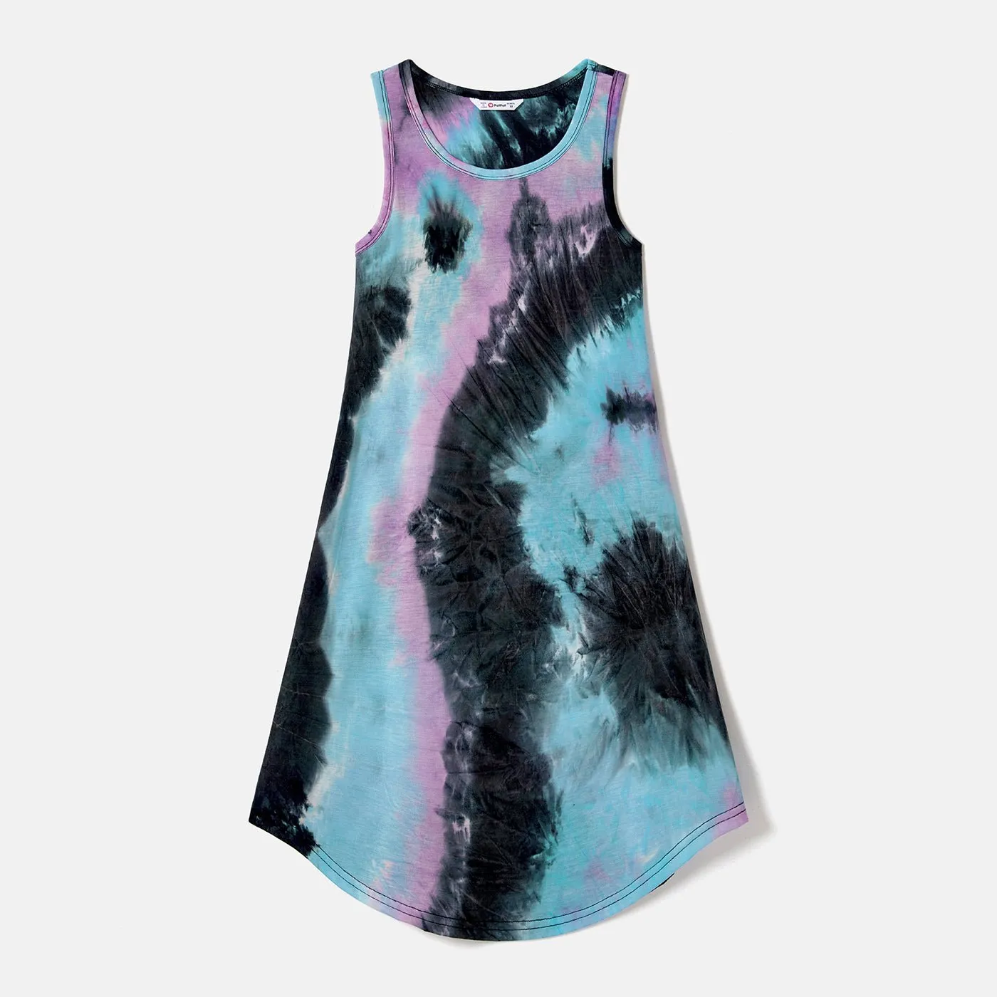 Family Matching Tie Dye Tank Dresses and Short-sleeve T-shirts Sets