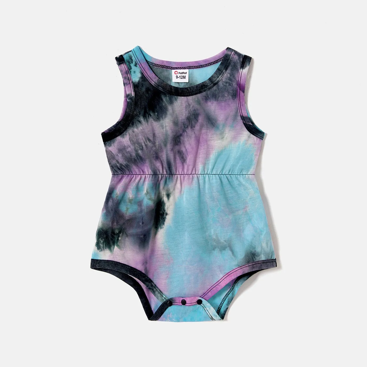 Family Matching Tie Dye Tank Dresses and Short-sleeve T-shirts Sets