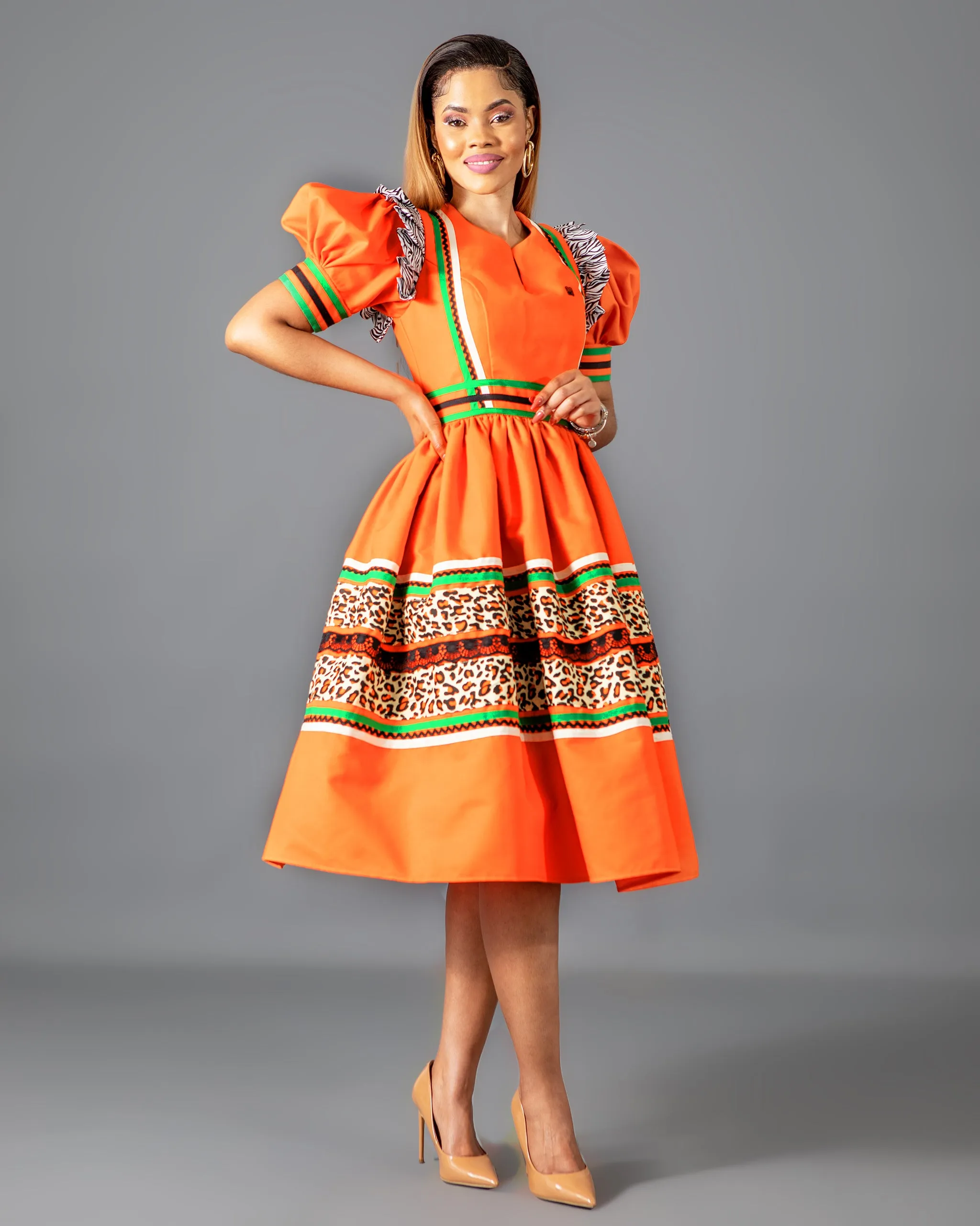 Mapitsi Bespoke Dress in Orange