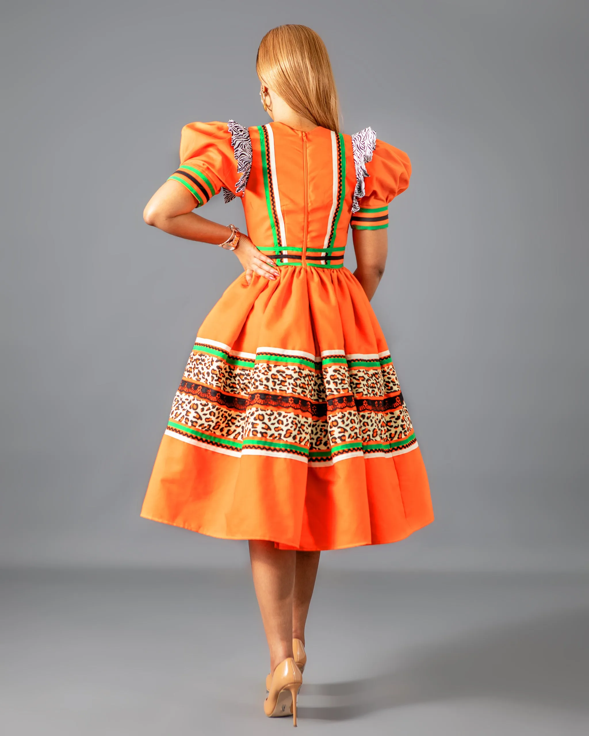 Mapitsi Bespoke Dress in Orange