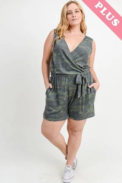 Plus Camouflage Tank Romper