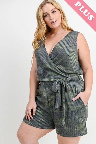 Plus Camouflage Tank Romper