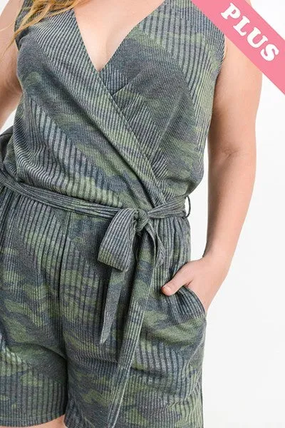 Plus Camouflage Tank Romper
