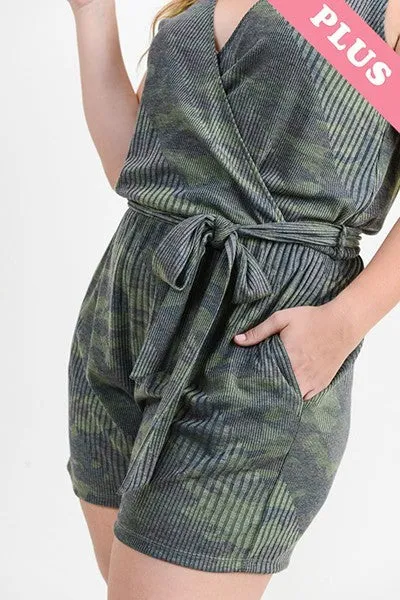 Plus Camouflage Tank Romper