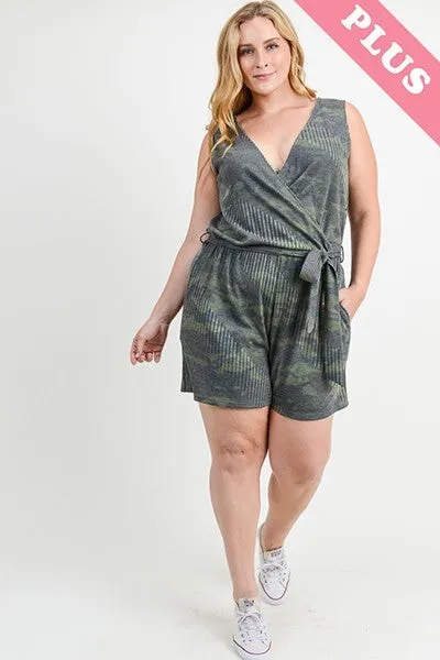 Plus Camouflage Tank Romper