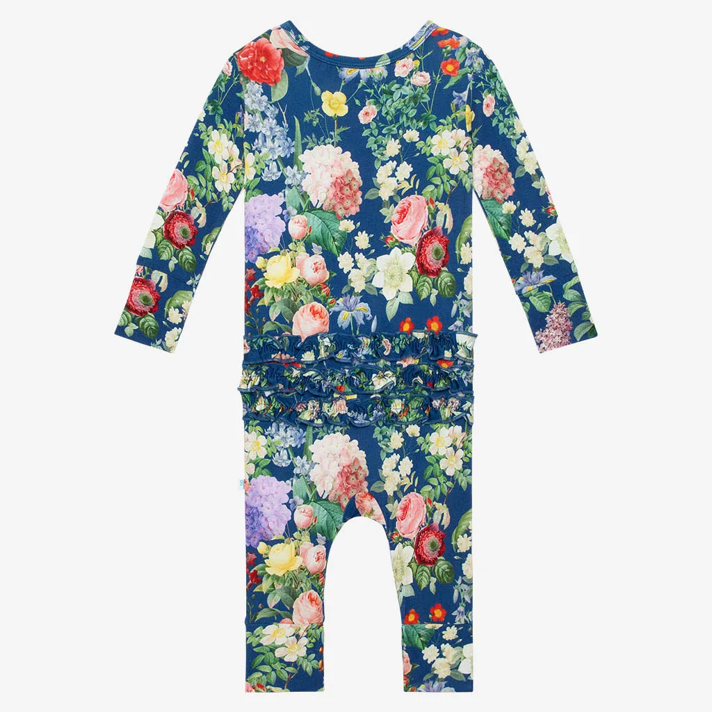Posh Peanut Carmen L/S Ruffled Basic Romper