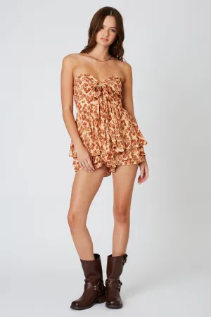 Strapless Floral Smocked Romper