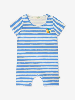 The Bonnie Mob Baby Boys Cockle Striped Romper in Blue